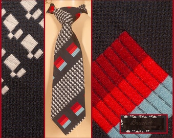 Cravate / cravate large « Bruchet » vintage des années 70 - L 51" - l 4"