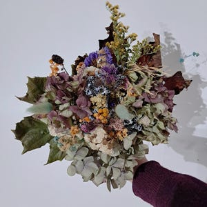 Colores Otoñales. Ramo De Novia De Flores Secas Naturales . Perfecto