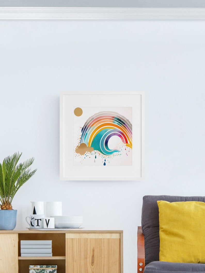 Rainbow Nursery Wall Art Rainbow Baby Printable Colorful Etsy