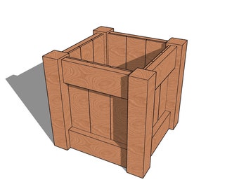 Cedar Flower Bed Woodworking Plans: 24" Square Raised Garden Box (PDF Pattern)