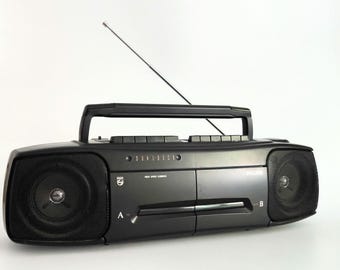 Philips Dual Deck Radio Cassette Player from the 80s