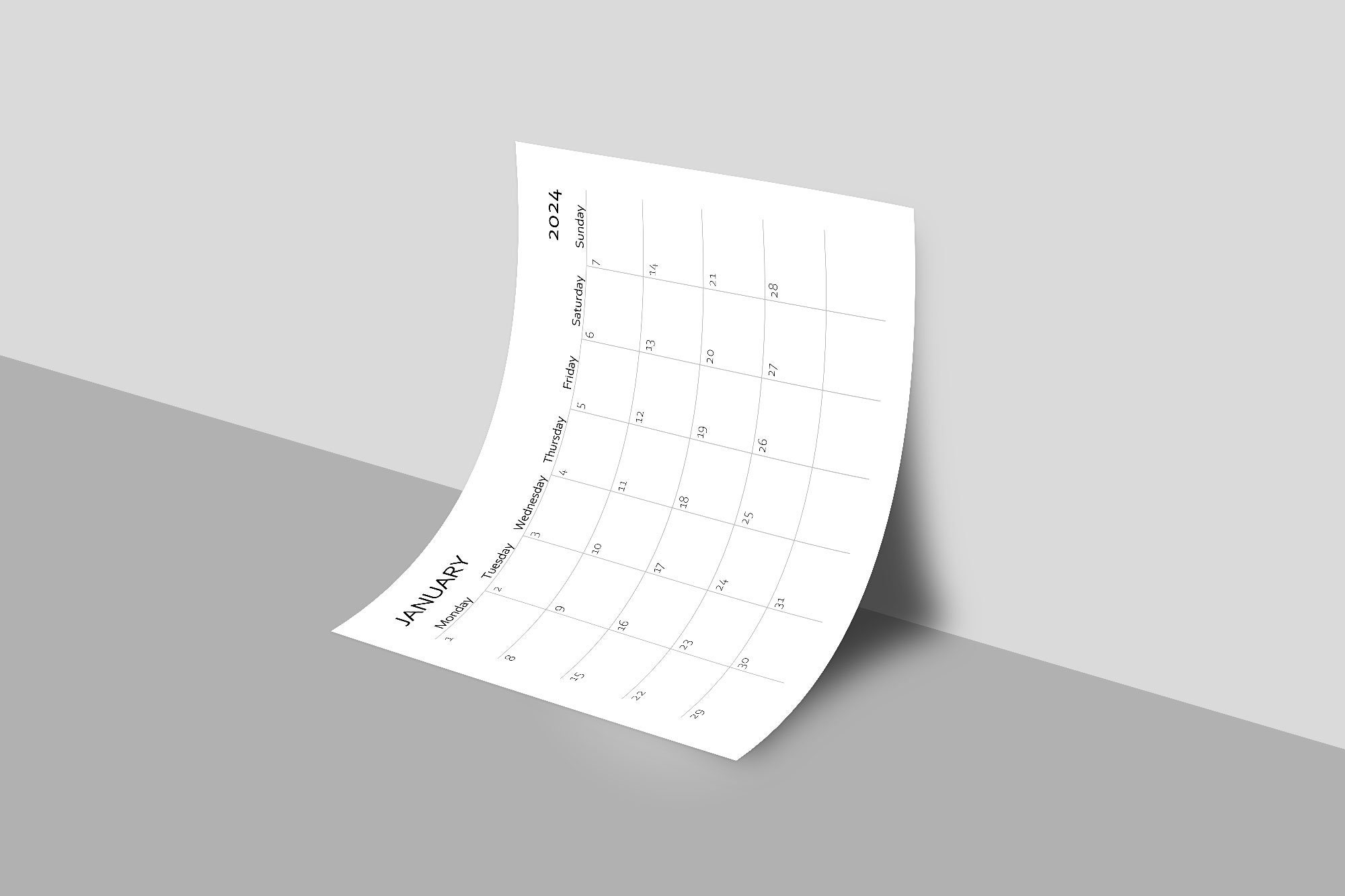 20242025 Printable Calendar Landscape, Minimalist Monthly Calendar 2024, Printable and Digital