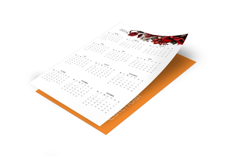 Minimalist Calendar 2024, Printable and Digital Version, A4 A3 Letter