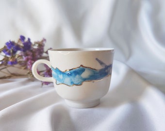 Rainbbow Watercolor Porcelain Mug