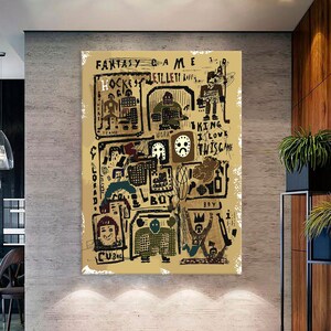 Abstract Canvas Wall Art, Modern Street Art Print, Living Room Decor, Urban Graffiti Print, Extra Large Wall Art Graffiti Canvas Print