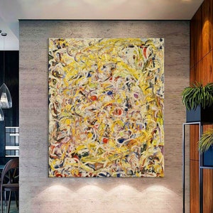 Jackson Pollock Canvas Print, Abstract Wall Art Living Room Decor, Extra Large Canvas Wall Art, Jackson Pollock Print