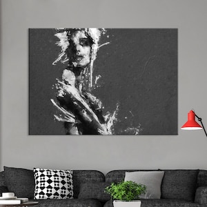 Modern Street Wall Art Print, Graffiti Canvas Decor, Large Black Woman Wall Art, Home Decor, African American Art, Urban Canvas Print