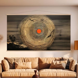 Tree Ring Print on Canvas Wall Art Hanger, Tree Stump Print, Wood Wall Art Living Room, Wood Texture Canvas Print, Extra Large Wall Art
