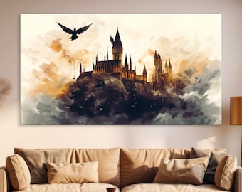 Harry Canvas Wall Art, Modern Print, Wizard Art, Fantsy Wall Art Living Room Decor, Movie Canvas Print, Extra Large Wall Art
