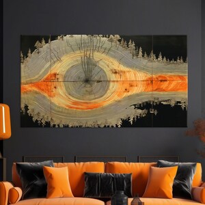 Tree Ring Wood Wall Art Canvas, Tree Stump Print, Framed Canvas Wall Art, Wood Texture Canvas Print, Extra Large Wall Art Living Room