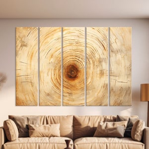 Tree Ring Canvas Wall Art, Tree Stump Print, Wood Wall Art Living Room, Wood Texture Canvas Print, Extra Large Wall Art, Wood Decor