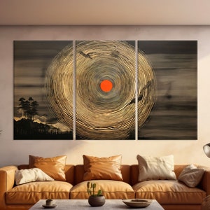 Tree Ring Wood Wall Art Canvas, Tree Stump Print, Framed Canvas Wall Art, Wood Texture Canvas Print, Extra Large Wall Art Living Room