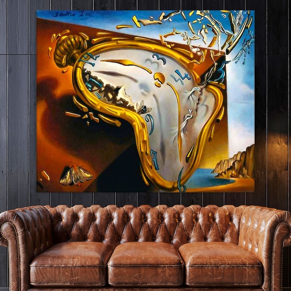 Dali Canvas Wall Art, Salvador Dali Melting Clock Print, Wall Art Living Room, The Persistence of Memory Canvas Print, Extra Large Wall Art