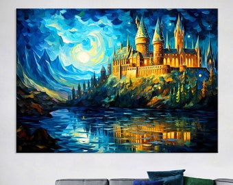 Harry Canvas Wall Art, Modern Print, Wizard Art, Fantsy Wall Art Living Room Decor, Movie Canvas Print, Extra Large Wall Art