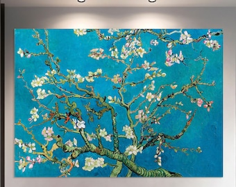 Vincent Van Gogh Flowers Wall Art, Reproductions Canvas Print, Living Room Decor, Van Gogh Almond Blossom Print Canvas, Extra Large Wall Art