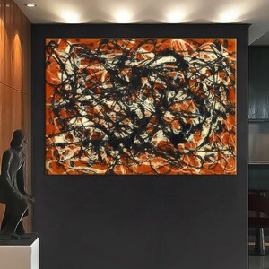 Jackson Pollock Canvas Print, Abstract Wall Art Living Room Decor, Extra Large Canvas Wall Art, Jackson Pollock Print