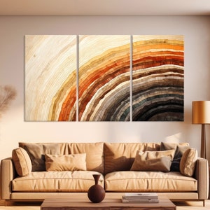 Tree Ring Print on Canvas Wall Art, Tree Stump Print, Wood Wall Art Living Room, Abstract Wood Texture Canvas Print, Extra Large Wall Art