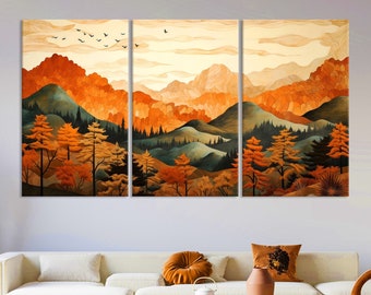Abstract Landscape Print, Canvas Wall Art, Modern Wall Art Living Room, Abstract Mountain Art, Landscape Canvas Print, Extra Large Wall Art