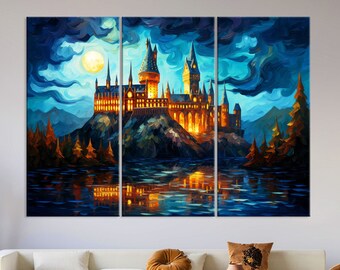 Harry Canvas Wall Art, Modern Print, Wizard Art, Fantsy Wall Art Living Room Decor, Movie Canvas Print, Extra Large Wall Art