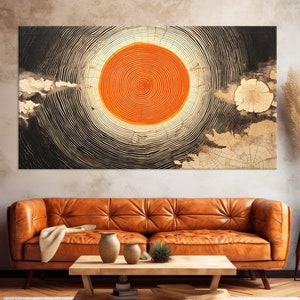 Tree Ring Print on Canvas Wall Art, Tree Stump Print, Wood Wall Art Living Room, Abstract Wood Texture Canvas Print, Extra Large Wall Art