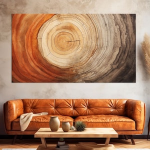 Tree Ring Wood Canvas Wall Art, Tree Stump Print, Framed Canvas Wall Art Living Room, Wood Texture Canvas Print, Extra Large Wall Art