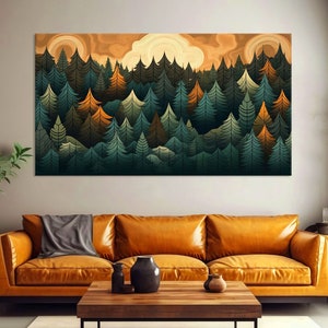 Wood Texture Canvas Wall Art, Abstract Landscape Print, Wood Wall Art Living Room, Modern Canvas Print, Extra Large Wall Art