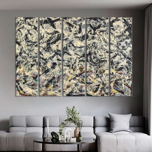 Jackson Pollock Canvas Print, Abstract Wall Art Living Room Decor, Extra Large Canvas Wall Art, Famous Painting Print