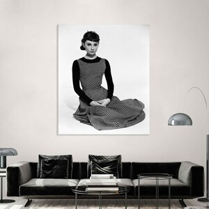 Audrey Hepburn Wall Art Canvas, Audrey Hepburn Print, Living Room Decor, Vintage Canvas Print, Extra Large Wall Art