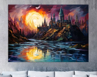 Harry Canvas Wall Art, Modern Print, Wizard Art, Fantsy Wall Art Living Room Decor, Movie Canvas Print, Extra Large Wall Art