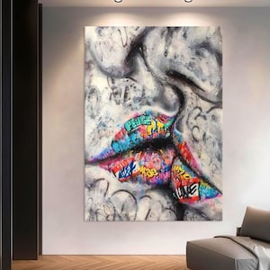 Banksy Art on Canvas, Graffiti Wall Art Living Room Decor, Street Graffiti Banksy Print, Urban Canvas Print, Extra Large Wall Art