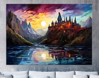 Harry Canvas Wall Art, Modern Print, Wizard Art, Fantsy Wall Art Living Room Decor, Movie Canvas Print, Extra Large Wall Art
