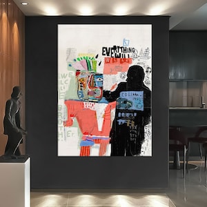 Abstract Canvas Wall Art, Modern Street Art Print, Living Room Decor, Urban Graffiti Print, Extra Large Wall Art Graffiti Canvas Print