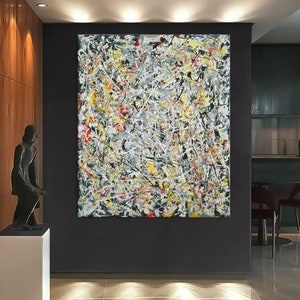 Jackson Pollock Canvas Wall Art, Abstract Wall Art Living Room Decor, Extra Large Canvas Wall Art, Jackson Pollock Print
