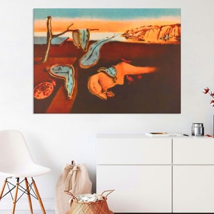 Dali Canvas Wall Art, Salvador Dali The Persistence of Memory Print, Living Room Wall Decor, Reproduction Canvas Print, Extra Large Wall Art