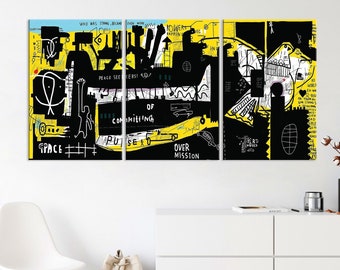 Abstract Canvas Wall Art, Street Art Print, Living Room Decor, Extra Large Wall Art Graffiti Canvas Print, Urban Graffiti Print