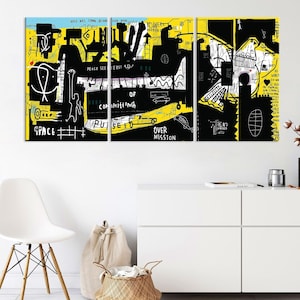 Abstract Canvas Wall Art, Street Art Print, Living Room Decor, Extra Large Wall Art Graffiti Canvas Print, Urban Graffiti Print