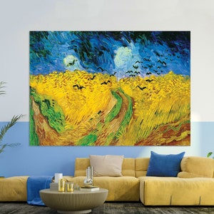 Vincent Van Gogh Wheat Field With Crows Canvas Print, Reproductions Wall Art, Living Room Decor, Van Gogh Wall Art, Extra Large Canvas Print