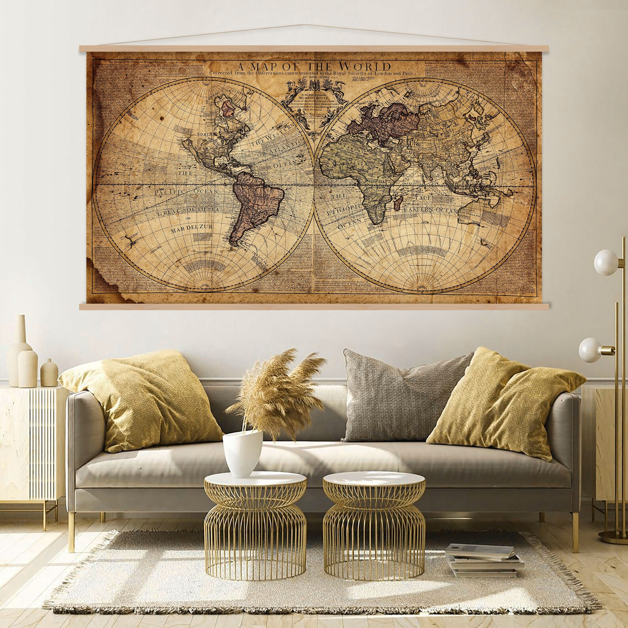 Old World Map Wall Art Hanger World Map Push Pin Canvas - Etsy
