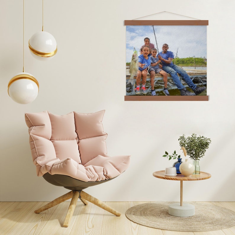 Custom Oil Painting Family Portraits on Canvas Print, Personalized Wall ...