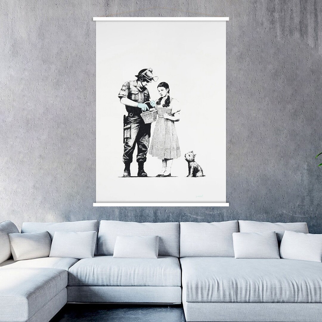 Banksy Wall Art Hanger, Modern Street Art Canvas, Wall Art Living Room ...