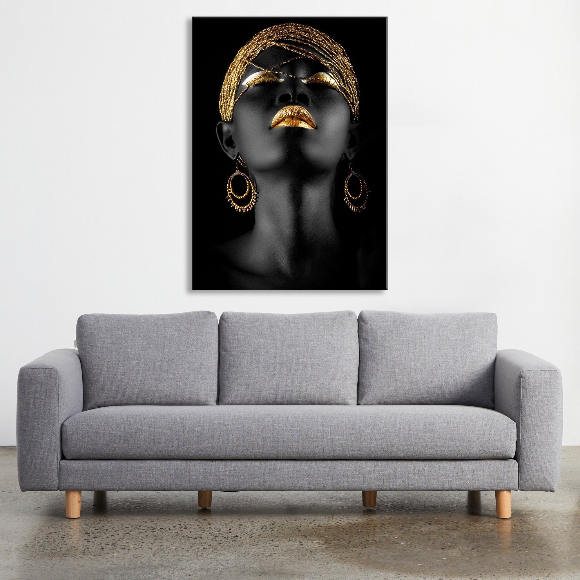 Black Woman Canvas Wall Art, African American Art, Living Room Decor ...