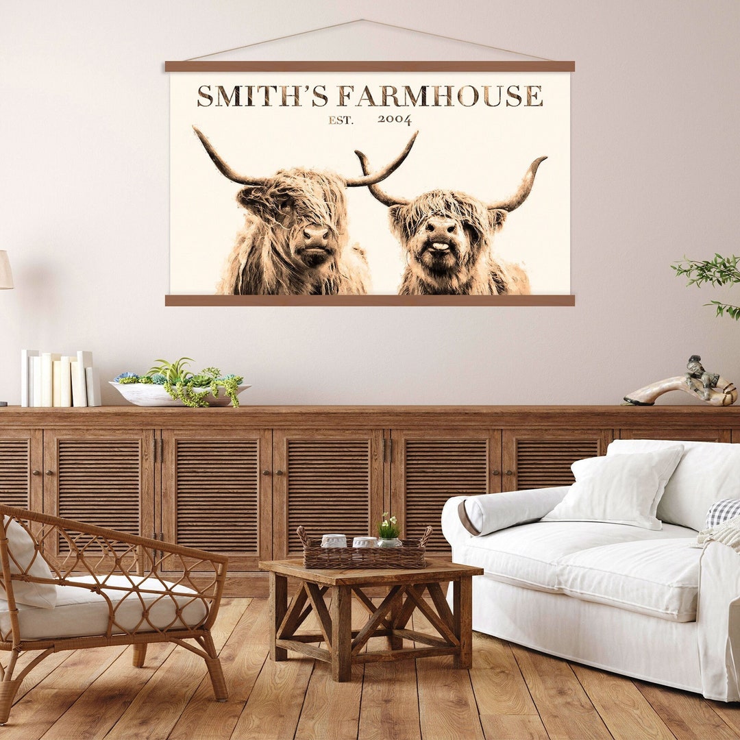 Farmhouse Sign Rustic Farm Wall Art Decor Family Last Name Farm Sign ...