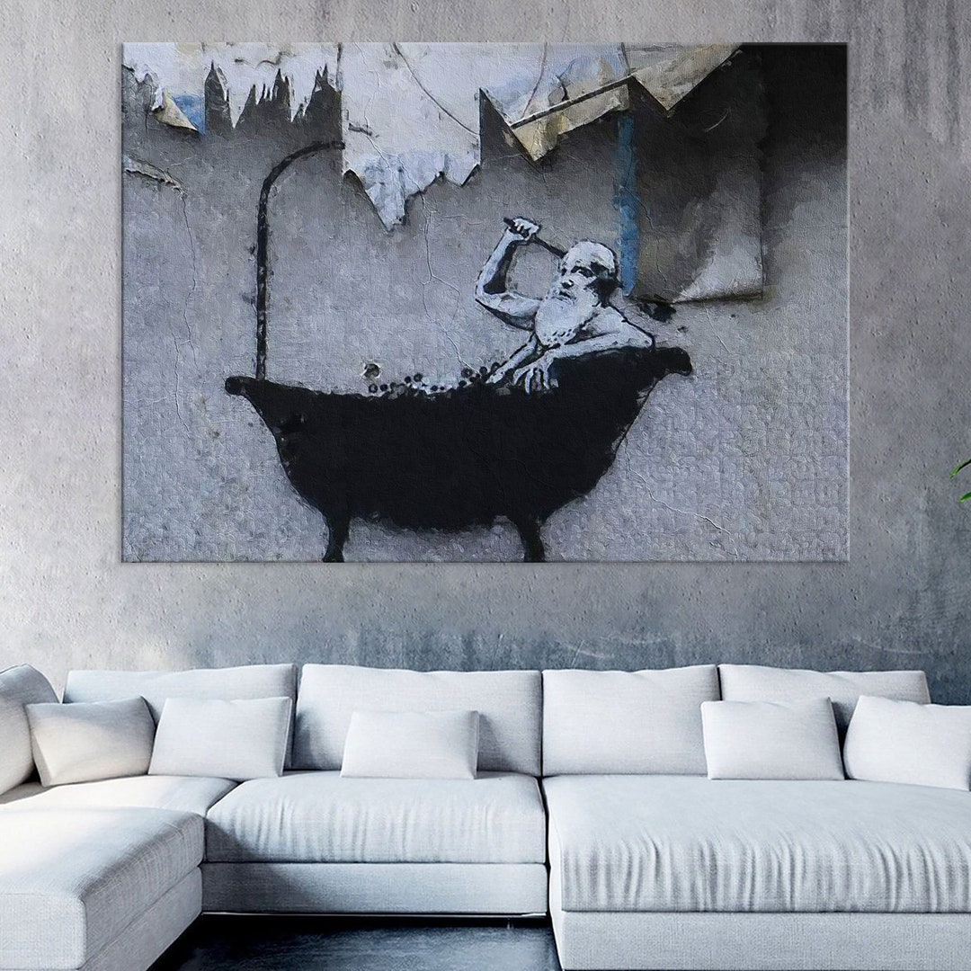 Banksy Canvas Wall Art, Modern Street Art Canvas, Banksy Ukraine ...