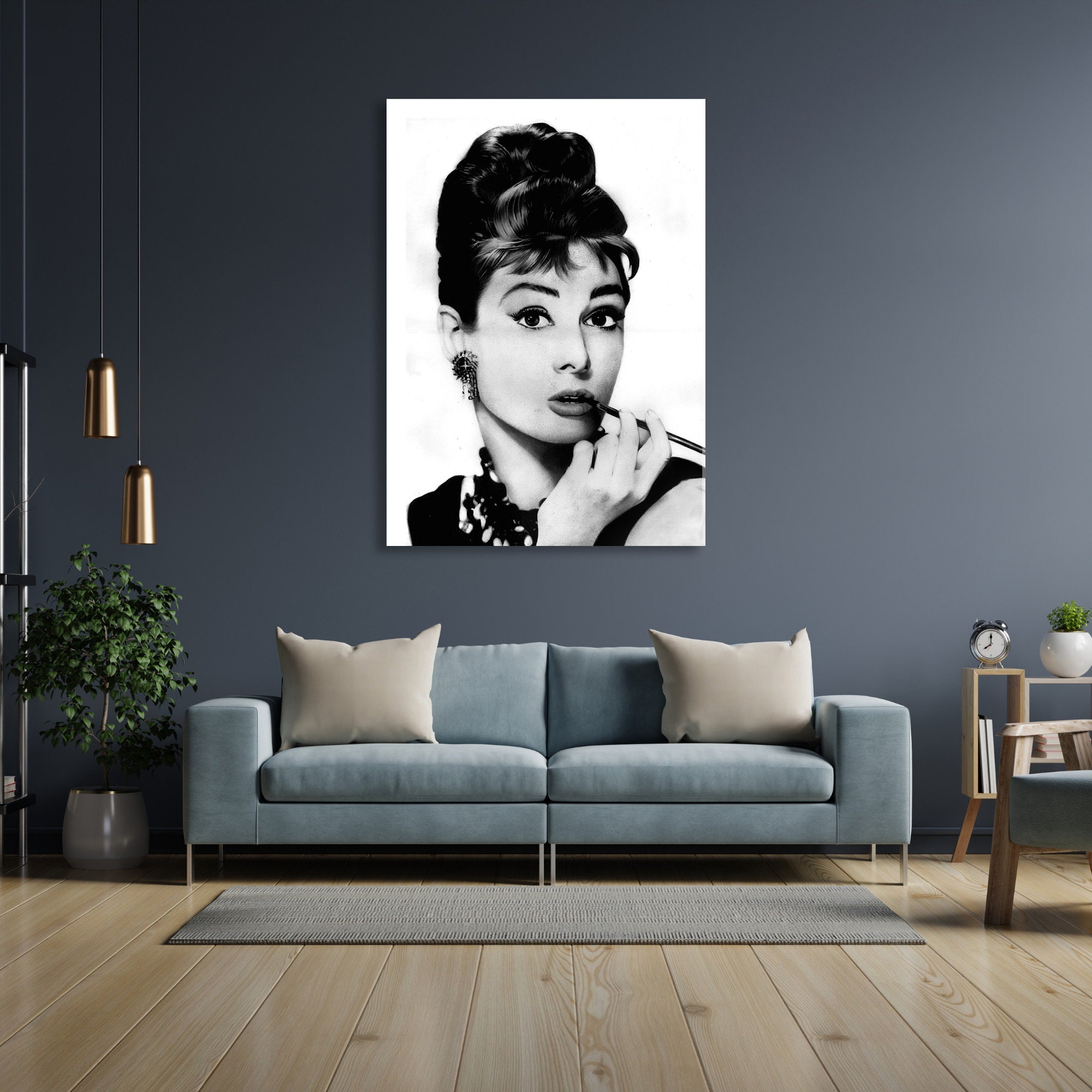 Audrey Hepburn Wall Art Canvas, Audrey Hepburn Print, Living Room Decor ...