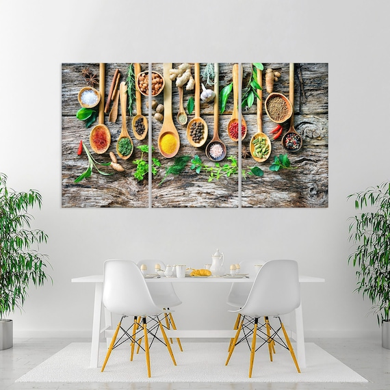 Kitchen Wall Art Spice Canvas, Herbs and Spices Print