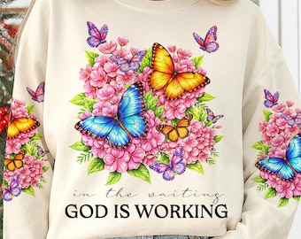 In The Waiting God Is Working, png, christelijke vlinder bloemen clipart