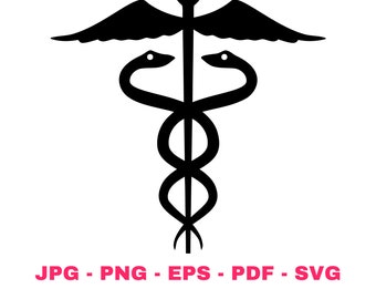 Medical Symbol - Set of 10 Instant Downloads in Black & White - 2 SVG, 2 PNG, 2 EPS, 2 Pdf, 2 Jpg - Digital Download