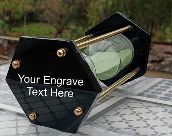 Engraved Brass Hourglass, Personalized Sand Timer