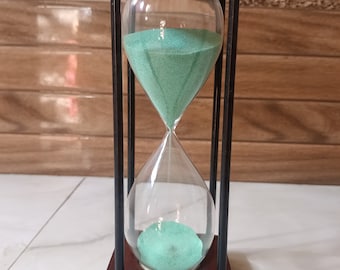 Reloj de arena de madera personalizado: temporizador de arena de 30 minutos con varillas de metal