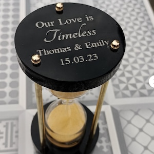 Engraved Sand Timer | Personalised Sand Timer  | Fillable Hourglass | Best gift for him/ her | Unity sand timer | Anniversery Gift